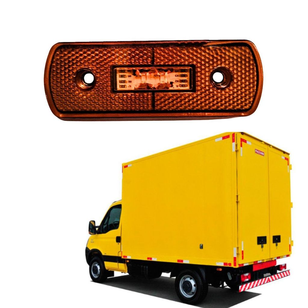 LANTERNA LATERAL DELIMITADORA LED ASPOCK BIVOLT P/ CARRETA E BAU PARA FACCHINI AMBAR SEM SUPORTE