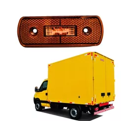 LANTERNA LATERAL DELIMITADORA LED ASPOCK BIVOLT P/ CARRETA E BAU PARA FACCHINI AMBAR SEM SUPORTE