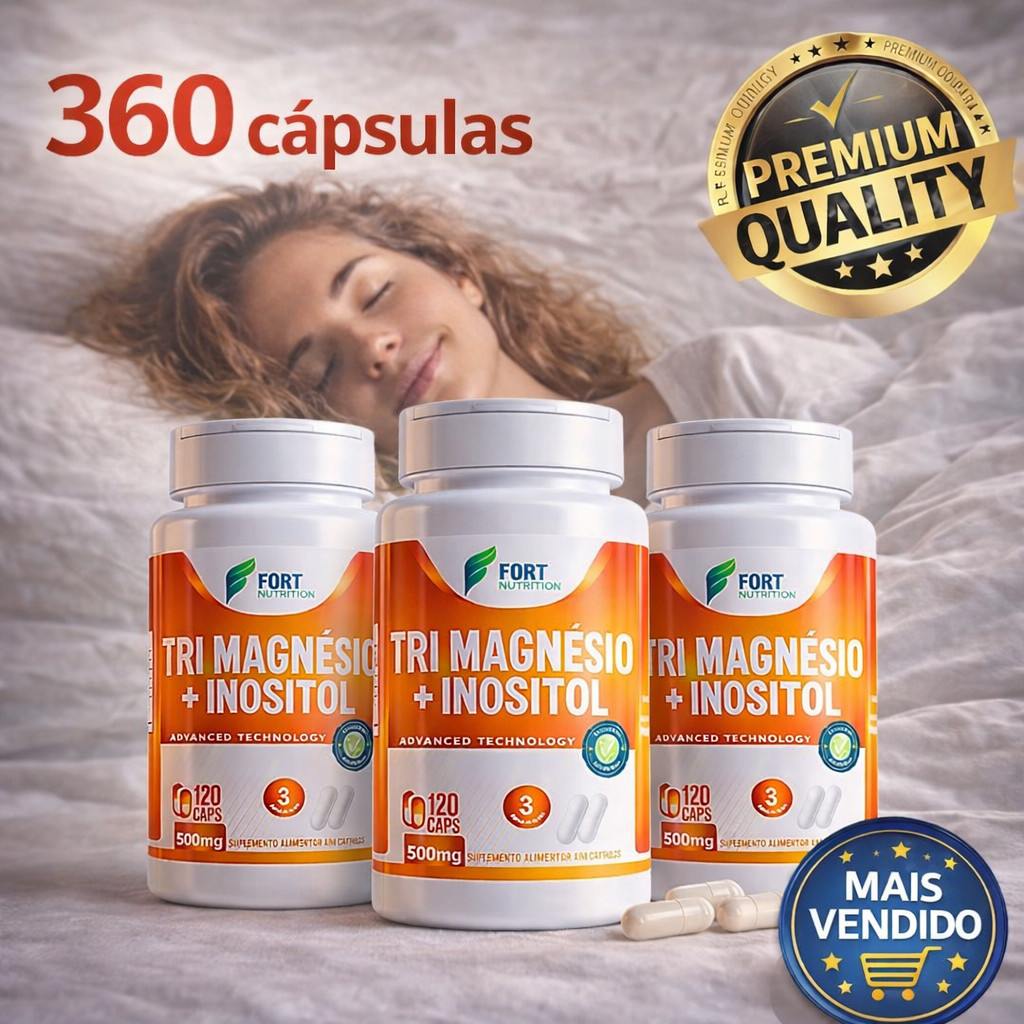 Tri Magnésio (dimalato, quelato e taurato) Inositol Relax, Vitamina B6, 120 Cápsulas em Oferta na Shopee