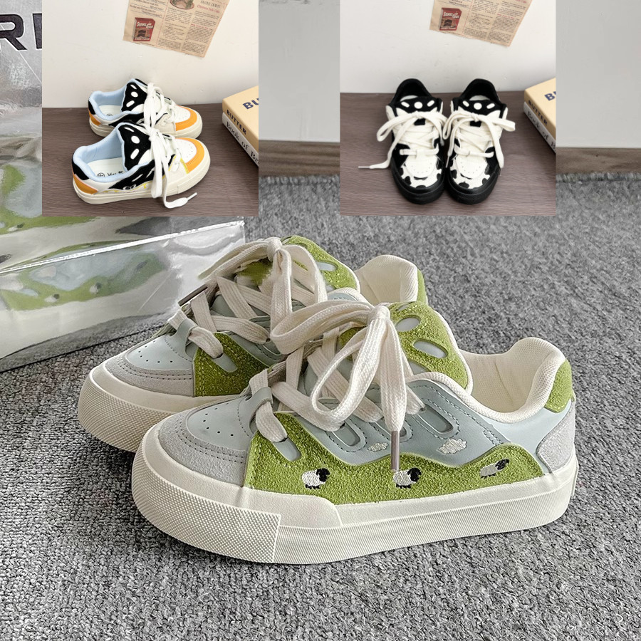 Tênis femininos retrô, sapatos casuais femininos de sola grossa e antiderrapantes, novos tênis da moda para primavera e