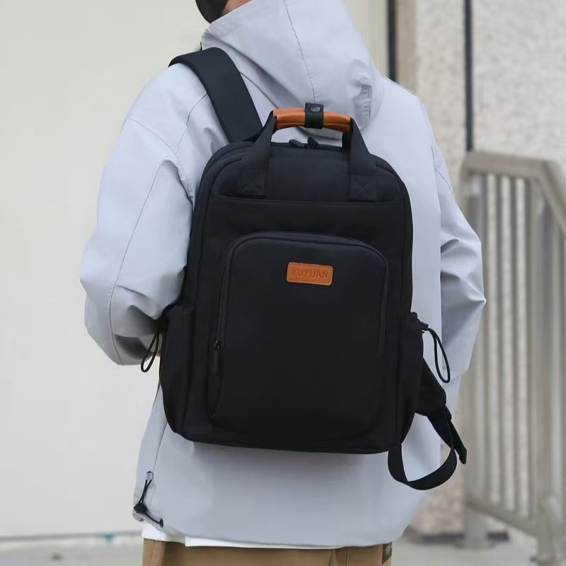 Mochila Retrô De Nylon Simple Para Notebook Stilo Casual Unissex Adequada Para Escola E Universitário X223 JZ