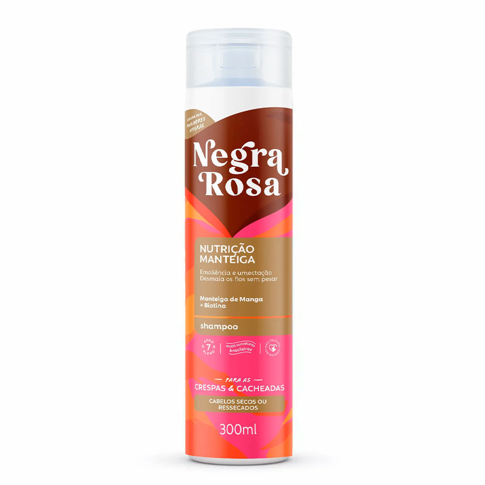 Shampoo Negra Rosa Nutrição Manteiga 300ml em Oferta na Shopee