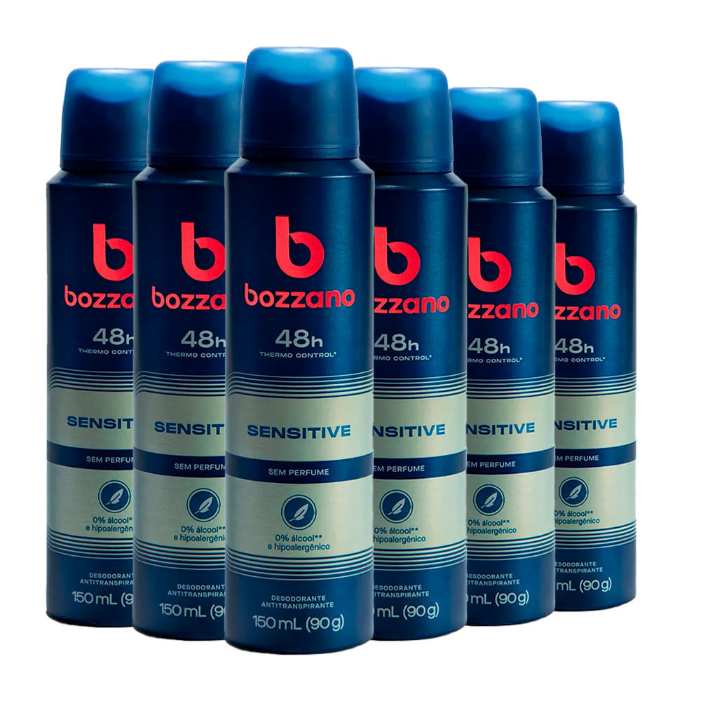 Kit Desodorante Aerosol Bozzano Sem Perfume 90g - 6 unidades em Oferta na Shopee
