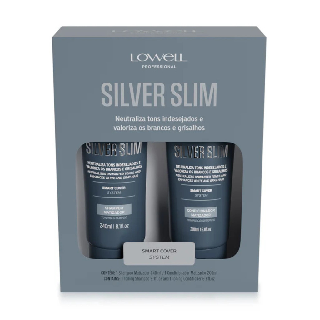 Kit Matizador Lowell Silver Slim Shampoo 240ml+Cond 200ml