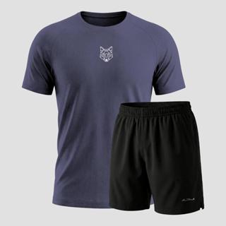 Kit Bermuda+Camiseta Lobo Dry Fitness Academia Alpha Co em Oferta na Shopee