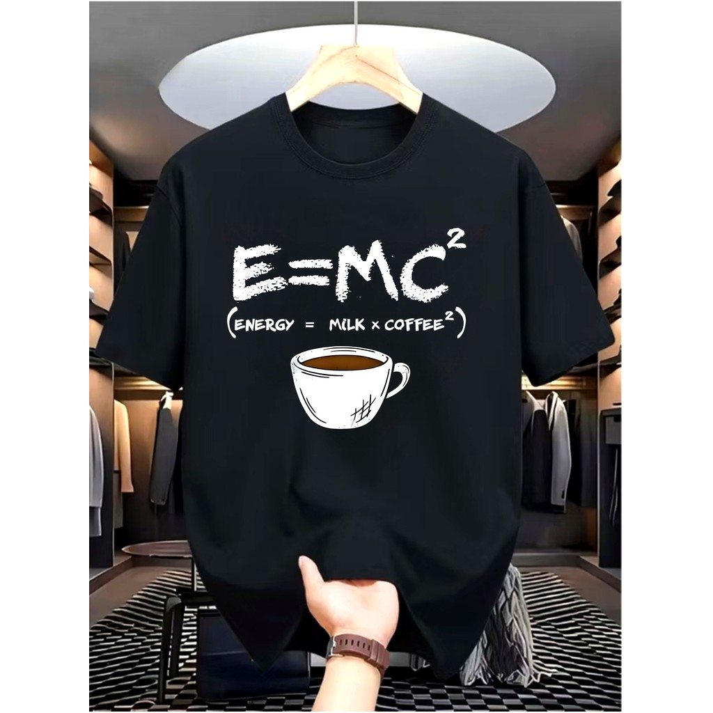 Camiseta Masculina Coffee Energy Formula Estampa Digital Esportiva Confortável Moderna Estilosa Esportiva Casual Verão C