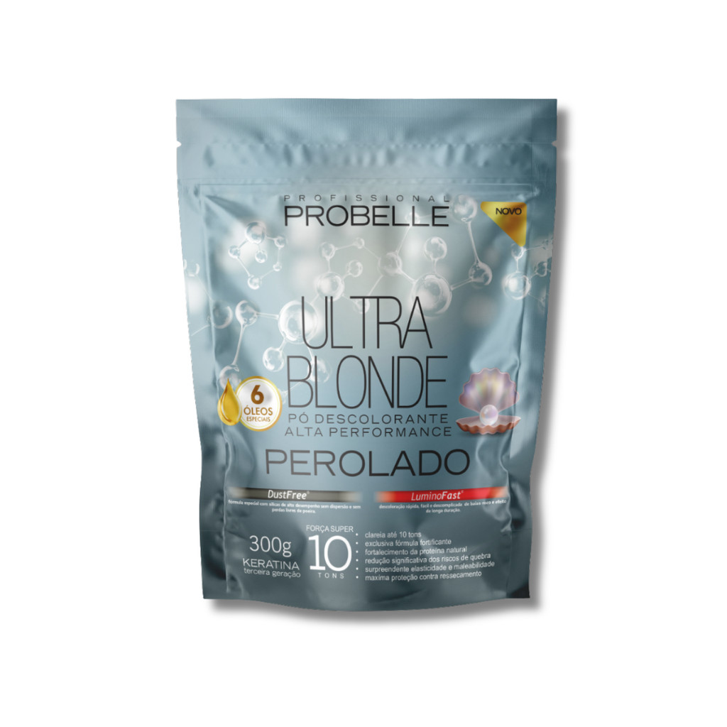 Pó Descolorante Perolado Stand Pouch - 300G. Probelle em Oferta na Shopee
