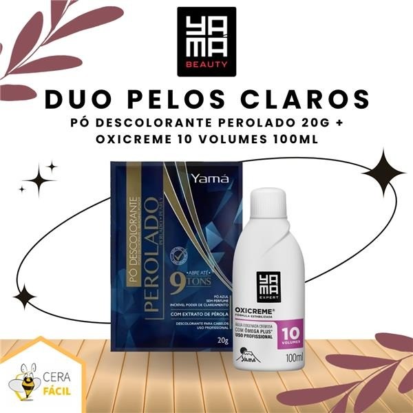 Kit Duo Pelos Claros Yamá - Pó Descolorante Perolado 20g + Oxicreme 100ml