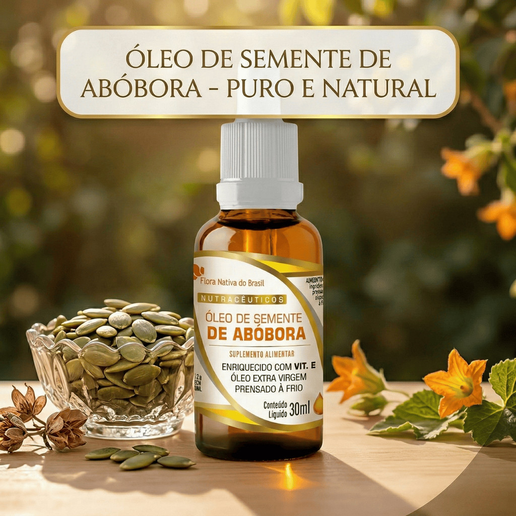 Óleo de Semente de Abóbora - Rico em Zinco e Ômega 6 e 9