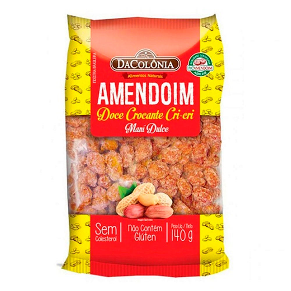 Amendoim Doce Crocante Cri-Cri DaColônia 140g em Oferta na Shopee
