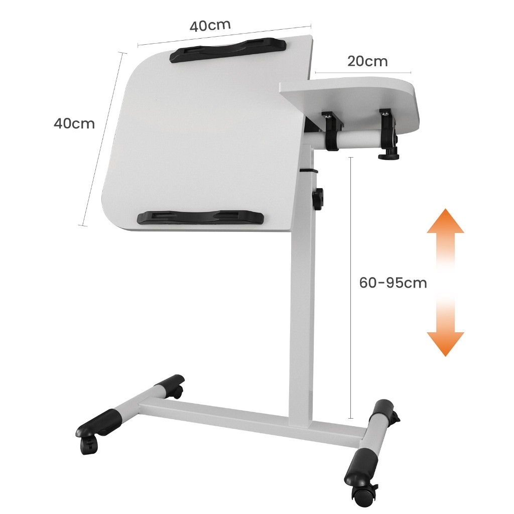 Mesa de Cama Ergonômica Ajustável Altura Pneumática, Mesa Lateral Inclinável para Notebook Home Office em Oferta na Shopee