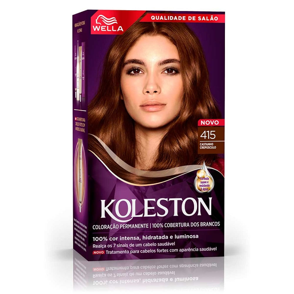 Tintura Koleston Noites Iluminadas 415 Castanho Crepúsculo em Oferta na Shopee