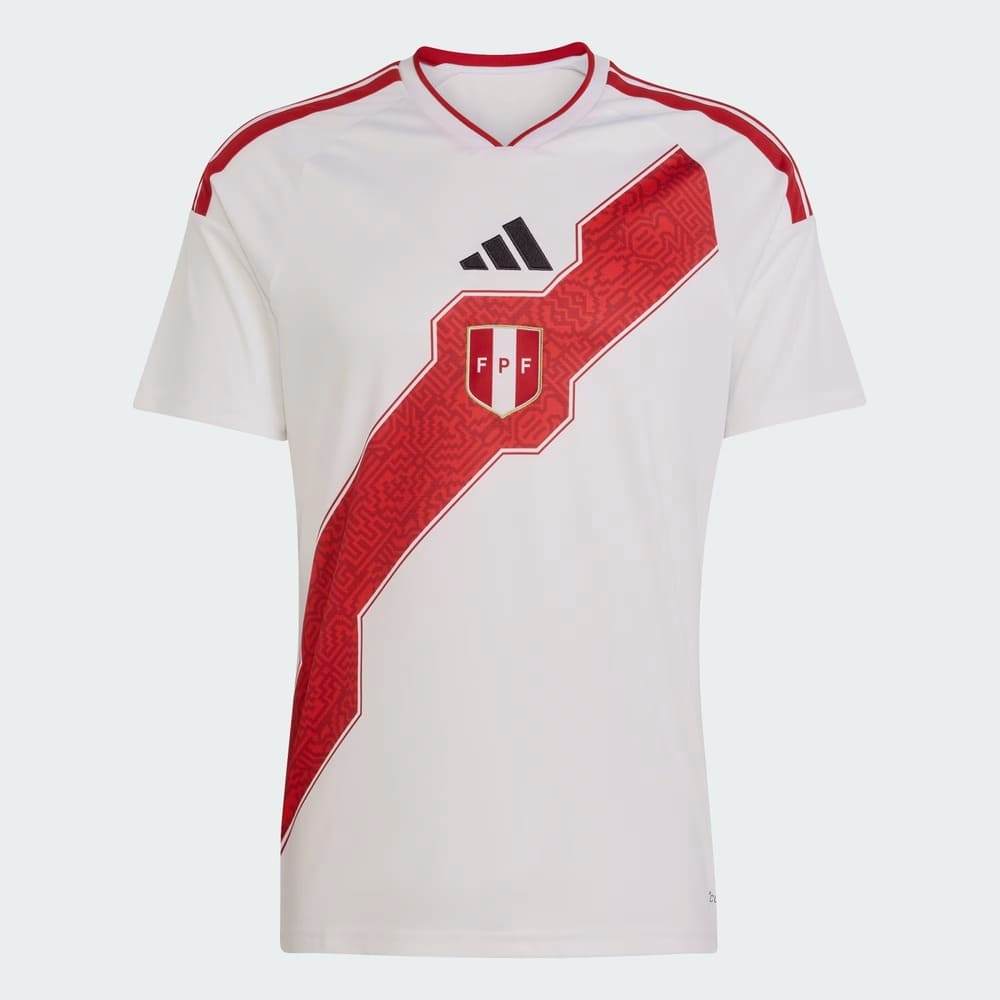 Camisa Peru I Adidas 2026 Branca/Vermelho Oficial + NF