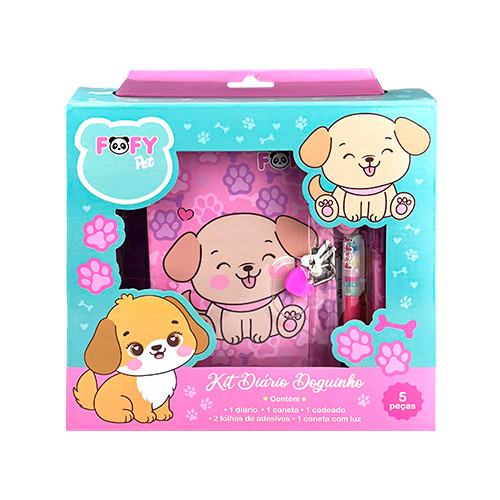 Kit Diário Doguinho com Diário e Acessórios - Fofy