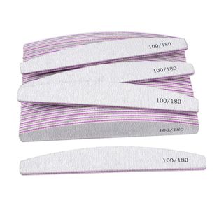 Kit 20 Lixas de Unha Bumerangue Lavável Boomerang Banana Alongamento Gel Fibra