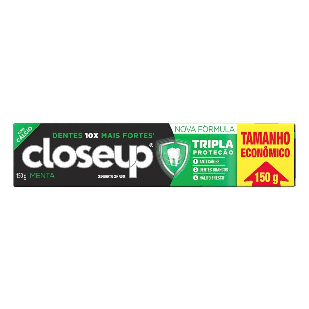 Creme Dental Close Up Tripla Proteção Menta 150g em Oferta na Shopee