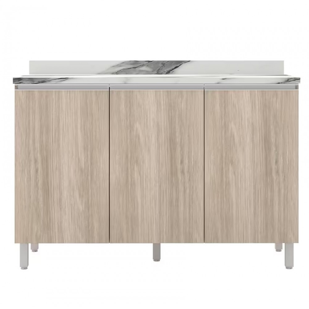 Balcão Triplo Amazonita com 3 Portas e 1 Prateleira - 120,1cm de largura Bartira