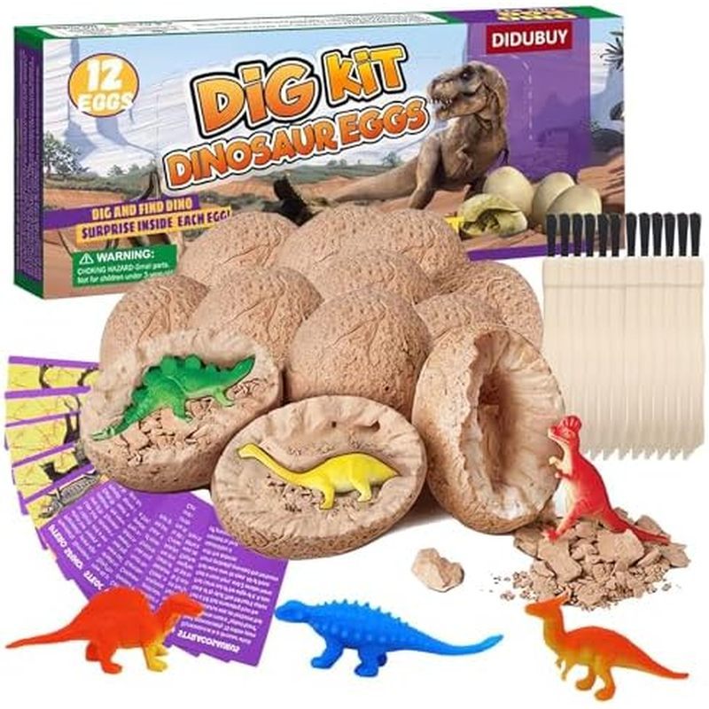 Kit De Escavação De Ovos De Dinossauro De Páscoa , Kits De Experimentos Científicos Para Crianças De 4 A 12 Anos , Cesta