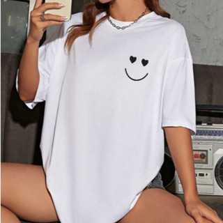 Camiseta Feminina Verão | Moda Tendência Estampa Sorriso com Bolso