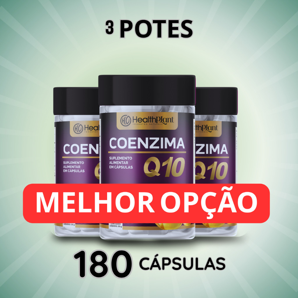 Coenzima Q10 500mg Health Plant 60 Cápsulas Energia Celular Vitalidade Ubiquinona Ubiquinol