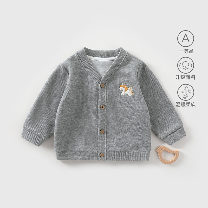 Bebê primavera outono estilo camisola de manga comprida masculino feminino bebê primavera quente Cardigan jaqueta Casual