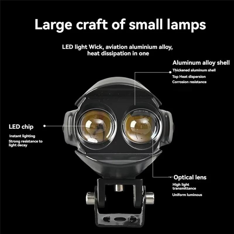 A28G-Luzes De Nevoeiro Para Motocicleta De 3 Polegadas Resistentes 6000K/3500K LED Todos Os Veículos-Compatíveis Com Cam