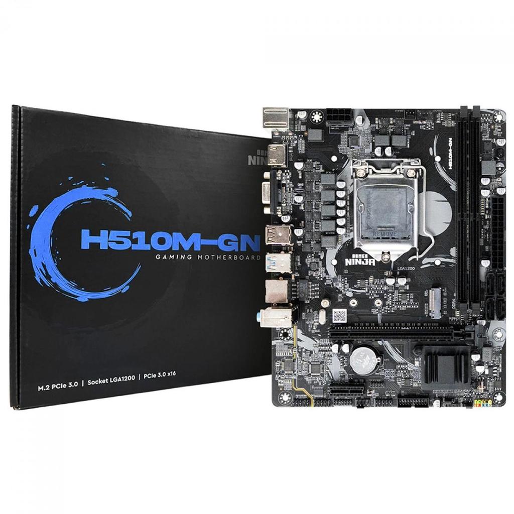 Placa Mãe Gamer Ninja H510M, Chipset H510, Intel LGA 1200, M-ATX, DDR4, GN-MB-I510MD4 em Oferta na Shopee