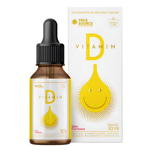 Vitamin D Liquid True Source Vitamina D3 Colecalcíferol Vitamina D | 30ml Sabor Framboesa