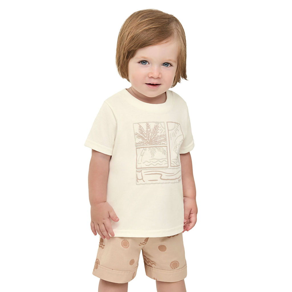 Conjunto Bebê Menino Tropical Leve Elian Bege