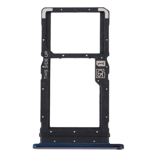 Gaveta Chip Slot Sim Card Compatível Moto One Fusion Plus Azul