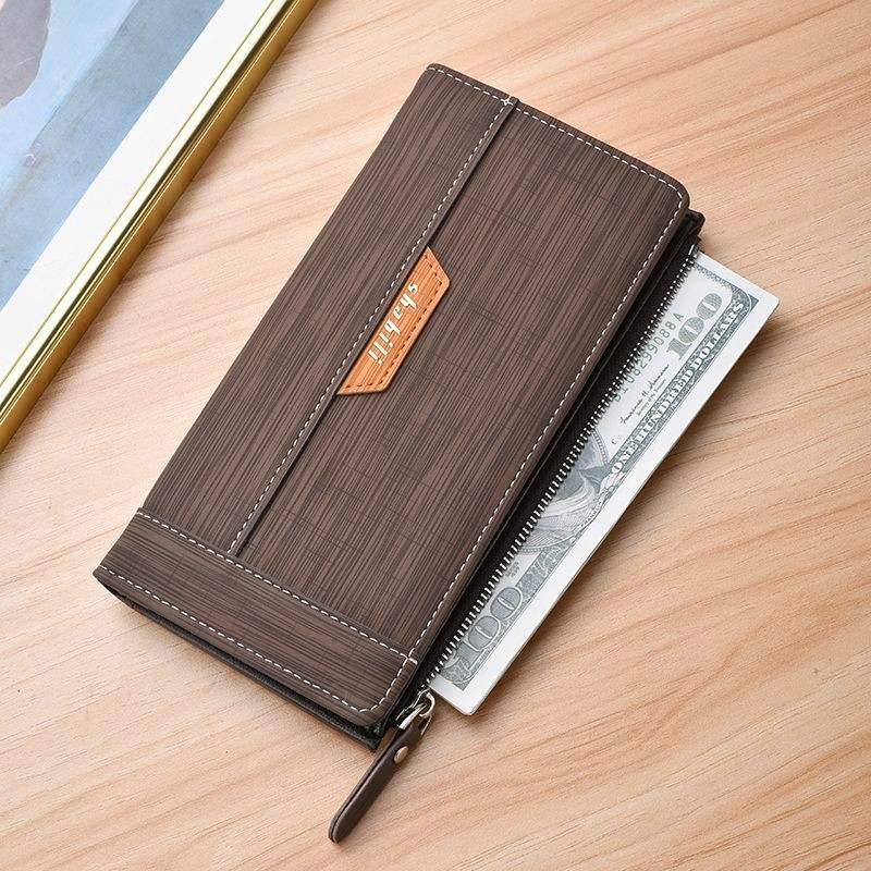 Carteira Masculina Bolsa Longa Retro Casual Carteira Empresarial