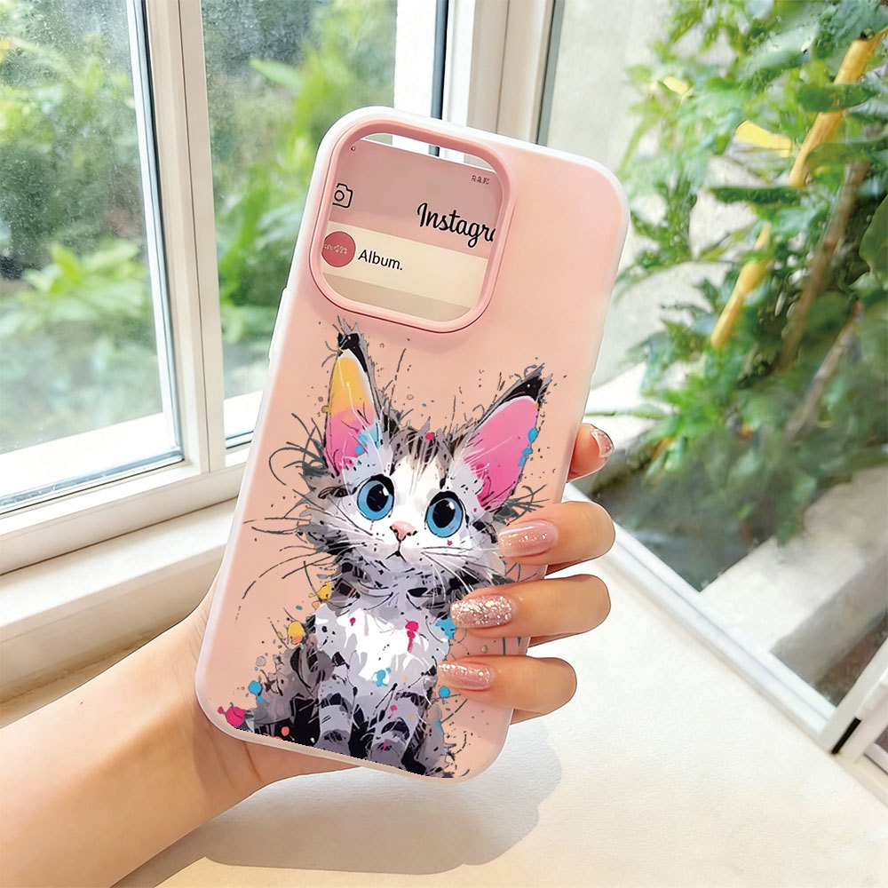 Caso Glitter Para Samsung S26 Ultra S25 S24 Plus S23 FE S22 S21 S20 A17 A07 A06 A15 A16 A56 Adorável Tinta Splatter Gati