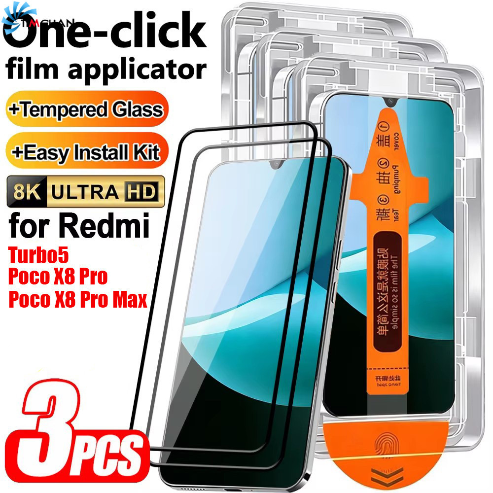 [Brilhante] Filme De Tela De 3-1 Unidades Para Redmi Turbo/POCO X8 Pro Max-Película Protetora 9H-Instalação Sem Poeira-P