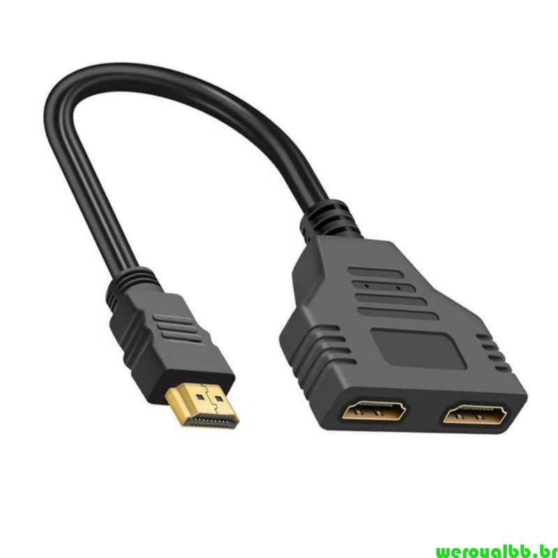 weroyalbb Monitores Duplos HDTV Splitter 1 2 Saídas 1080P Sutiable Para Consoles Jogos TV