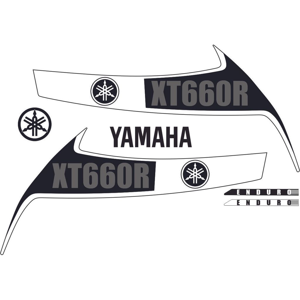 Kit Adesivos Yamaha XT 660R Meiota Faixas Completo Preto