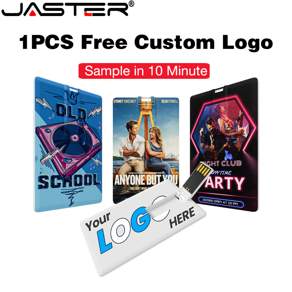 JASTER Card USB Flash Drives 128 Mb Grátis Logotipo Personalizado Pen Drive 4GB Presente Criativo Pendrive 8GB Com Caso