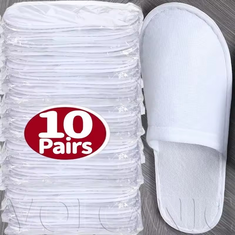 [Envio Rápido] 10 Pares De Chinelos Descartáveis Para SPA De Hotel De Viagem | Unissex Doméstico , Chinelo De Em Casa , 