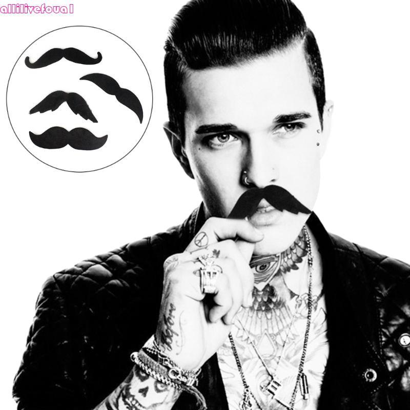 allilivefoua1 4 Unidades Bigodes Artificiais Autoadesivos Barba Falsa