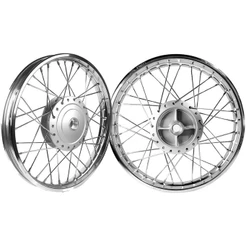 Par De Rodas Titan Fan 150 04/17 Raios Inox ou Cromado Freio Tambor