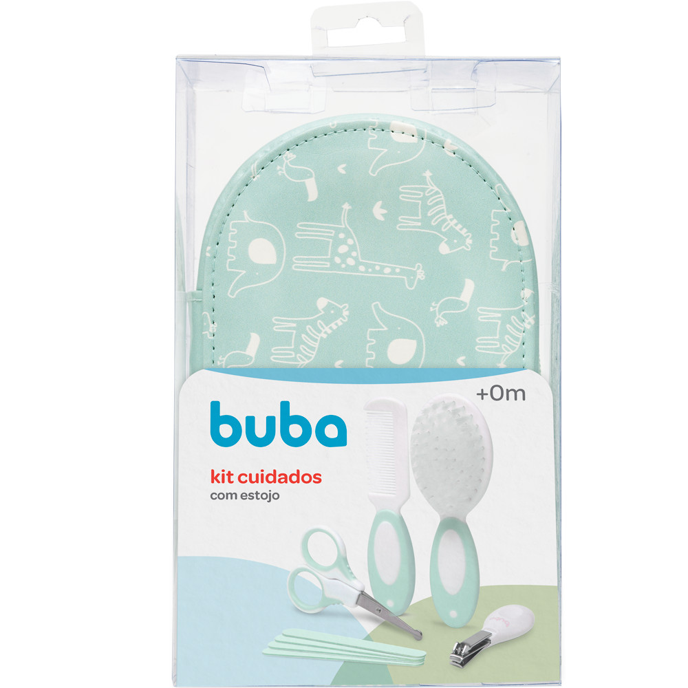 Kit Cuidados Buba Com Estojo Completo Para Bebê Verde