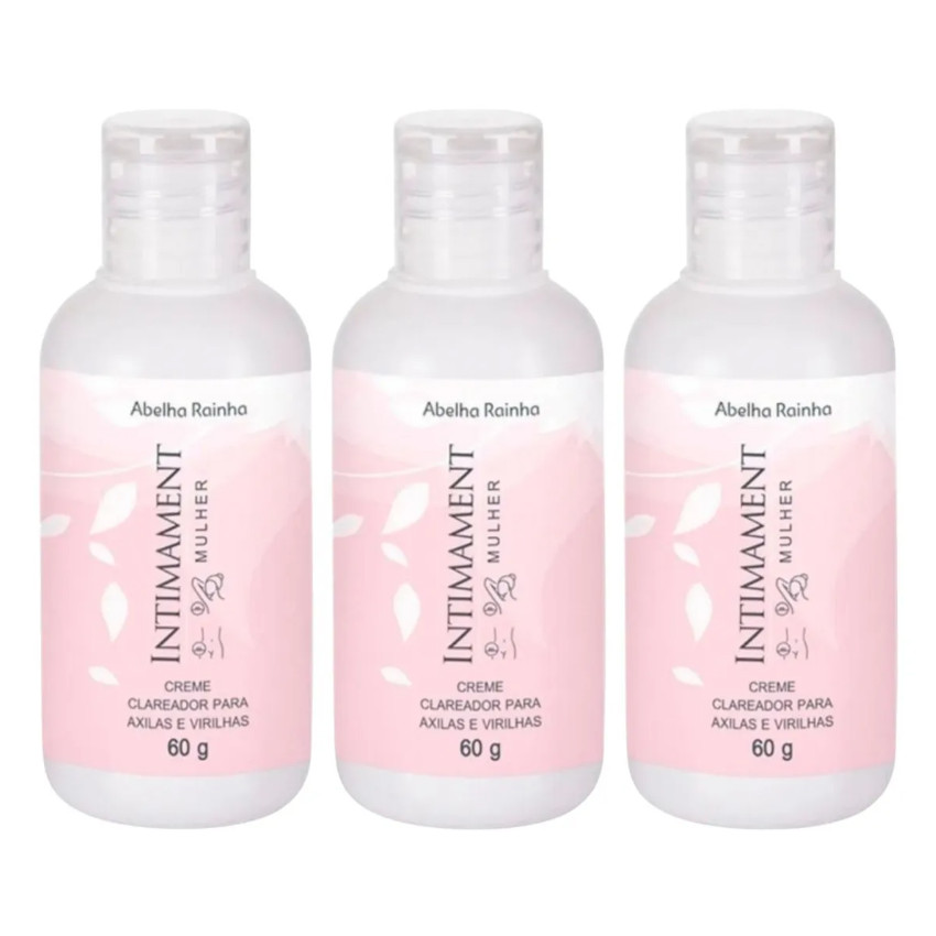 Kit 3 Creme Clareador P/ Axilas e Virilhas Intimament 60g Abelha Rainha