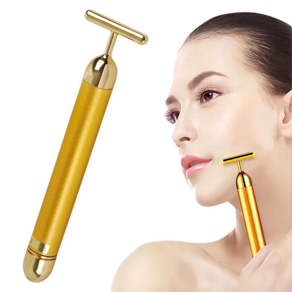 Massageador Facial Elétrico com Vibração Portátil Anti Olheira Modelador de Rosto Tipo Bastão Mágico