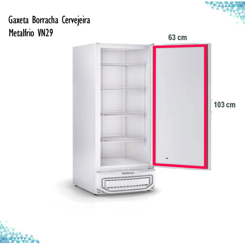 Gaxeta Borracha Cervejeira Metalfrio VN29 - 103x63cm