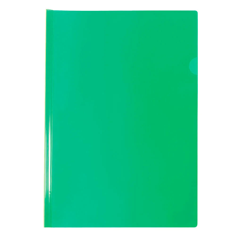 Pasta com canaleta transparente A4 verde 0822PP/VD pacote com 10 unidade Dac