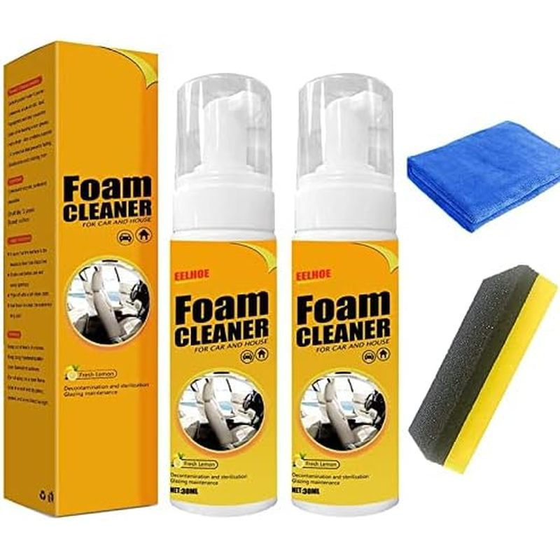 Limpador de Espuma, Limpador de Espuma em Spray, Limpador de Espuma Multifuncional para Carro e Casa com Aroma de Limão,