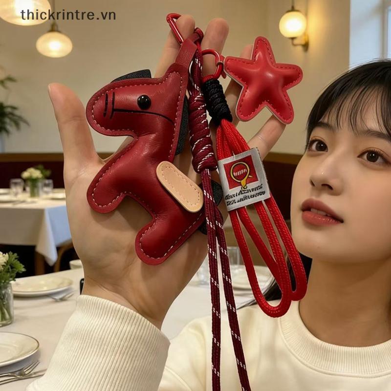 THI Pônei Chaveiro De Couro Bapa Charme Ins Personalizado Carro Saco Pingente Bolsa Femme Cinta Decoração VN
