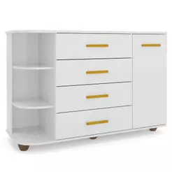 Cômoda Infantil com Cantoneira Laura 1 Porta P04 Branco - Mpozenato
