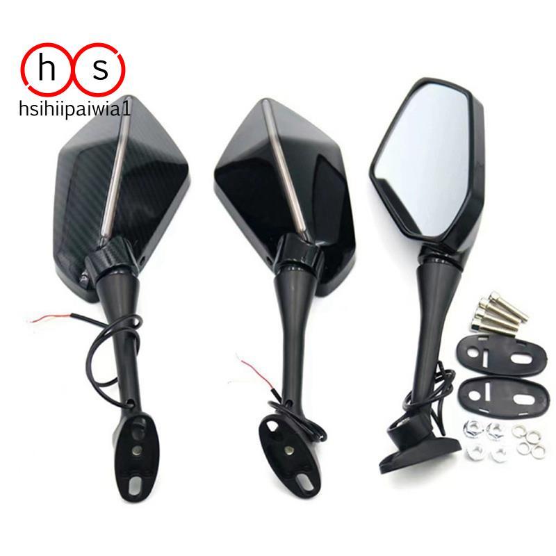 Motocicleta Modificado Dupla Luz Espelho Retrovisor Led Sinal De Volta Rosca 6mm +