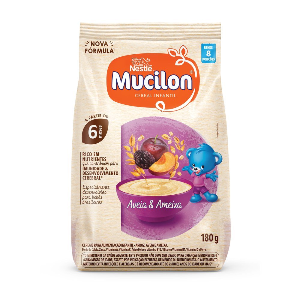 Cereal Infantil Mucilon Aveia Integral e Ameixa 180g