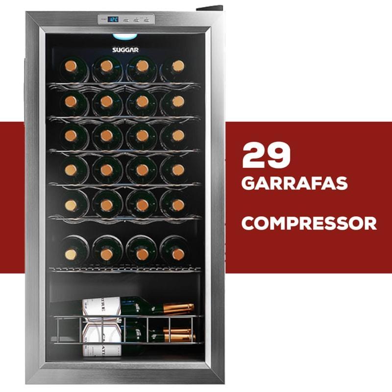 Imagem Adega Climatizada Suggar 29 Garrafas Inox com Controle Digital